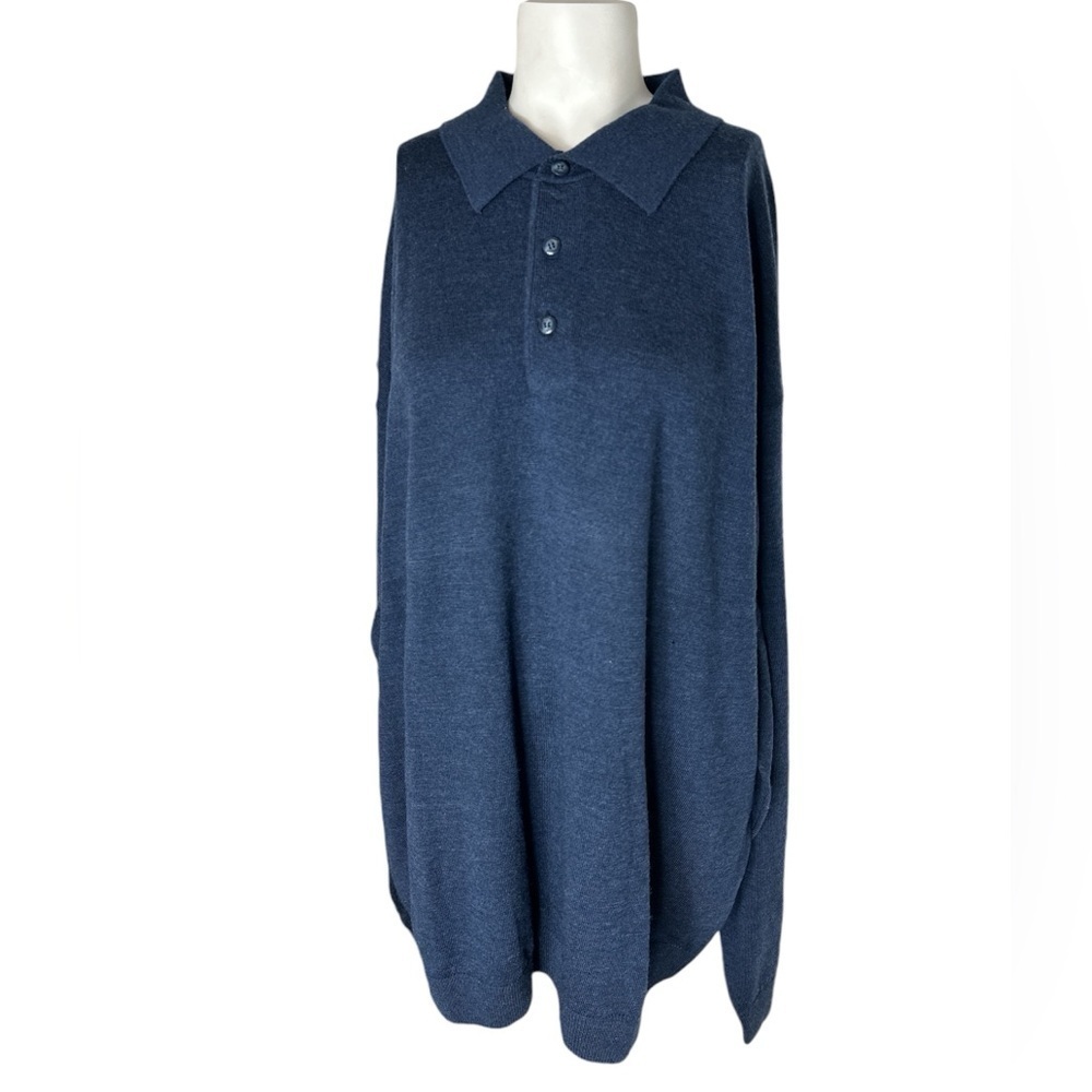 Raffi Extra Fine Merino Wool long sleeve polo NWT - Picture 2 of 4